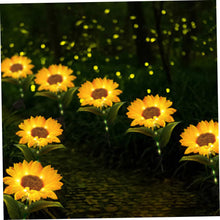 Load image into Gallery viewer, Pesoncarl 4 Packs Sunflower Solar Lights Outdoor Lifelike Solar Sunflowers IP44 Waterproof Solar Garden Lights Auto On/Off Solar Stake Lights for Yard Pathway Garden Sunflower Decor Pathway Lighting