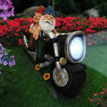 Load image into Gallery viewer, CT DISCOUNT STORE Biker Gnomes Couple On Motorcycle - Outdoor Cute Figurine Statues, Gnome Outdoor, Biker Couple in Love, Make Your Home and Garden More Fun, Great Gift