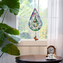 Load image into Gallery viewer, Gnomes and Butterfly Hanging Wind Spinners, Outdoor 3D Metal Sculptures for Garden and Yard Decoration Large Wind Spinner with a 360° Rotating Hook, Gifts for Women Mom Grandma Wife