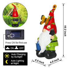 Load image into Gallery viewer, Arecyuer Gnomes Garden Statues Decor, Solar Waterproof Large Gnome with LED Lights Funny Garden Sculptures Outdoor Patio Yard Decorations Lawn Ornaments Gifts for Women Mom