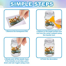 Load image into Gallery viewer, GLOBLELAND 18 Sheets Gnome Rub on Transfer 3.9x3.6inch Colorful Daisy Butterfly Vase Home Decals Flowers Dwarf Cup Transfer Stickers for Furniture Vase Glass Art Crafts Decorations