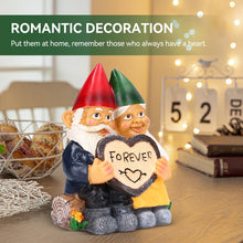 Load image into Gallery viewer, HERCHR Garden Gnomes: Funny Couple in Love - Outdoor Decoration Statue, 4.7×2.8×5.7in, Perfect for Home Garden Patio Lawn