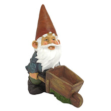 Load image into Gallery viewer, Design Toscano Wheelbarrow Willie Garden Gnome Statue Bird Feeder, 30 cm, Polyresin, Full Color