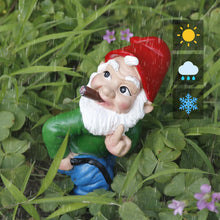 Load image into Gallery viewer, Funny Garden Gnome Statue Outdoor Decor, Middle Finger Figurine Decorations, Naughty Smoking Wizard Gnome Statue, Funny Gnome Figurine for Lawn Yard Balcony Porch Patio Home Ornaments Garden Gifts