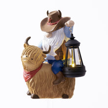 Load image into Gallery viewer, RM ROOMERS Highland Cow Decor Outdoor Garden Gnomes Solar Highland Cow Gnome Statue Resin Patio Yard Decorations Funny Outdoor Figurine Solar Lights Gnomes Unique Gifts for Women Housewarming
