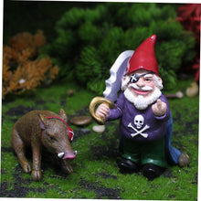 Load image into Gallery viewer, Happyyami 1set Creative Pirate Gnome Resin Figurine Pig Statues for Garden Decoration Unique Outdoor Ornament for Halloween and Holiday Decor