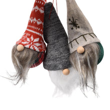 Load image into Gallery viewer, True Face Christmas Ornaments 3 Pieces Tree Hanging Pendants Gnome Plush Gonk Santa Doll Xmas Decoration (Pack of 3)