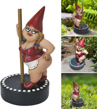 Load image into Gallery viewer, Funny Woman Dancing Gnome, Pole Dance Garden Gnomes, Funny Outdoor Indoor Statue for Home, Creative Figurine Decoration for Patio Lawn Garden Yard Art (Red)