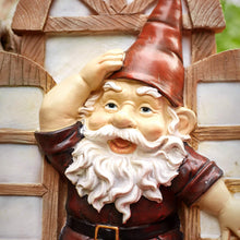 Load image into Gallery viewer, Garden Gnomes Elf Open Window Tree Hugger, Knothole Welcome Gnomes Garden Tree Sculptures, Tree Face Garden Gift, Open The Window Garden Peeker Yard Art for Tree Resin, 12 inch
