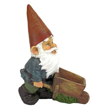 Load image into Gallery viewer, Design Toscano Wheelbarrow Willie Garden Gnome Statue Bird Feeder, 30 cm, Polyresin, Full Color