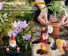 Load image into Gallery viewer, YARCHONN Miniature Garden Gnomes Ornament Outdoor, Resin Elf Statue, Funny Gnome Fairy Garden Accessories for Patio, Yard, Lawn or Home Garden Decorations, (5PK Yoga Theme)