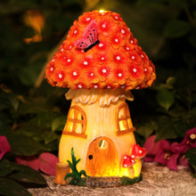 Load image into Gallery viewer, Porgeel Fairy House Solar Lights Waterrproof Resin Solar Fairy House Decorative Shaped Solar Garden Lights for Outside Patio Yard Decor Garden Ornaments
