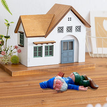 Load image into Gallery viewer, Lethogety Funny Garden Gnomes Outdoor Statues, 5.9 Inch Naughty Lying Figurine Wizard Dwarf Resin Sculpture Decoration for Lawn Patio Outside Yard Decor Novelty Housewarming Gift (Blue)