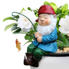 Load image into Gallery viewer, Fishing Gnomes Outdoor, Fisherboy Statue, Funny Resin Crafts Gnome, Garden Decorative Crafted from Resin, for Garden Paths, Courtyards, and Fish Tank Displays