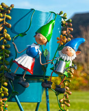 Load image into Gallery viewer, Olive & Sage Pair of 2 Hanging Miniature Fairy Garden Gnome Pot Hanger Ornaments