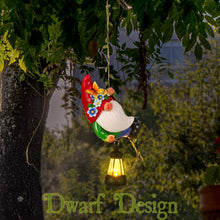 Load image into Gallery viewer, Rossesay Summer Climbing Gnomes Statue Figurine Ornament 8'' H Hanging Garden Outdoor Statues with LED Lantern Hook Gnomes Decorations for Yard Resin Solar Gnomes Decor for Outside Indoor Tree