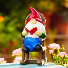 Load image into Gallery viewer, Solar-Powered LED Garden Light - Reading Gnome Statue with Book, Outdoor Decor for Patio, Yard & Lawn Ornaments, Solar Gnome Gifts for Adults