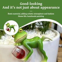 Load image into Gallery viewer, DAGLLGEW Garden Ornaments Outdoor Frog Statue Resin Frog Decor Hanging Plant Decorations for Flower Pot Patio Yard Lawn Ornament Garden Gnomes