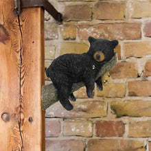 Load image into Gallery viewer, Black Bear Cub Statue Napping Hanging Out in a Tree,Tree Faces Figurine Decor Outdoor,Garden Peeker Tree Hugger Outdoor Sculpture,Garden Decor Tree Hugger Faces for Trees Bear Cub Resin