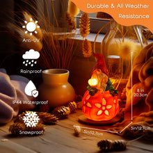 Load image into Gallery viewer, WONDHOME Solar Pumpkin Gnome Garden Statues Outdoor Gnome with LED Lights Decorations for Yard Patio Lawn Porch Mother's Day Halloween Thanksgiving Housewarming Christmas Gardening Gifts for Mom Women