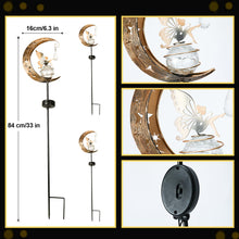 Load image into Gallery viewer, LOVERUIS Solar Garden Lights Outdoor Fairy Moon Lamp Waterproof Moon Garden Solar Light with Crackle Glass Ball LED Stake Lights Angel Decorative for Grave Balcony Lawn Patio Pathway (Fairy)