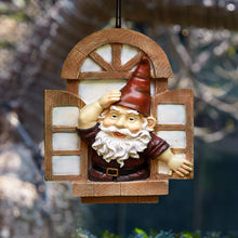 Load image into Gallery viewer, Garden Gnomes Elf Open Window Tree Hugger, Knothole Welcome Gnomes Garden Tree Sculptures, Tree Face Garden Gift, Open The Window Garden Peeker Yard Art for Tree Resin, 12 inch