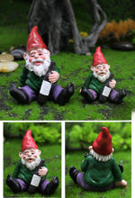 Load image into Gallery viewer, Set of 4 Mini Garden Gnomes with Campfire - 3 Drunk Gnome Figurines and 1 Campfire for Fairy Garden Decor, Plant Pot Decorations, Dashboard Ornaments, and Outdoor Spaces