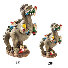Load image into Gallery viewer, DIYANG Garden Dinosaur Eating Gnomes Statues Funny Gnome Resine Figurines Garden Art Ornaments for Indoor Outdoor Lawn Patio Yard Decor 01