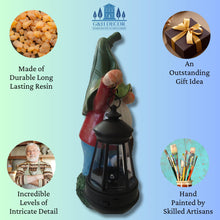 Load image into Gallery viewer, G&H Decor - Solar Gnome Decoration - Hand Painted Garden Gnome Solar with Amazing Detail - Funny Resin Solar Gnomes Garden Figurines for Outdoor - Gnome Solar Lights with Welcome Sign (Lantern)