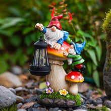 Load image into Gallery viewer, C&Y&G&X Solar Garden Gnome, Mushroom Design with Bright Solar Lantern,Cute Gnome Garden Decor