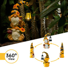Load image into Gallery viewer, QZZP Solar Garden Gnome Statue – Funny Double Gnome Outdoor Decor for Patio, Lawn, Yard – Garden Sculptures with Solar Lights, for Women