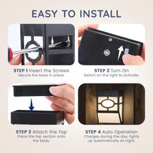 Load image into Gallery viewer, CUQOO Outdoor Solar Lights 8 Pack - Warm White, Waterproof LED Solar-Powered Lights with Advanced Technology, Rechargeable Panel, Easy Installation & Energy-Saving for Gardens, Patios & Fences