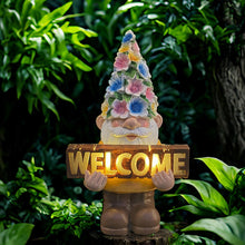 Load image into Gallery viewer, FESTGLOX Solar Garden Gnome Statue with Light, Solar Gnomes Decorations for Yard Outdoor Welcome Gnome Decor for Patio Gnome Mom Gift