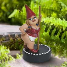 Load image into Gallery viewer, Funny Woman Dancing Gnome, Pole Dance Garden Gnomes, Funny Outdoor Indoor Statue for Home, Creative Figurine Decoration for Patio Lawn Garden Yard Art (Red)