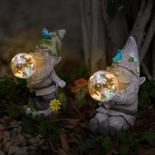 Load image into Gallery viewer, MININOVA Gnomes Garden Statues Outdoor Decor with Solar Lights Waterproof Cute Ornament for Outside Patio Lawn Housewarming Gifts