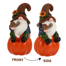 Load image into Gallery viewer, Cabilock Gnome Ornaments for Garden Decor Resin Pumpkin Gnome Statue Fall Style for Outdoor Use