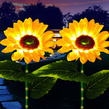 Load image into Gallery viewer, XVZ Solar Lights Outdoor Garden, 2 Pack Solar Sunflower Lights Waterproof Outdoor Garden Patio Decor Lights for Porch Yard Lawn Pathway