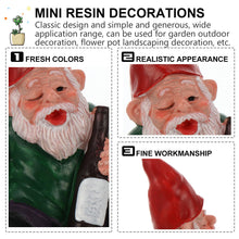 Load image into Gallery viewer, Happyyami 1pc Dwarf Ornaments Gnome Garden Accessories Funny Garden Figurine Mini Gnome Collectible Lawn Statues Miniture Decoration Out Door Decor Doll Artwork Lovely Gnome Statue Resin