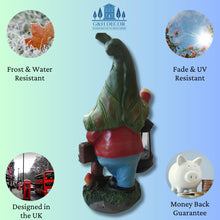 Load image into Gallery viewer, G&H Decor - Solar Gnome Decoration - Hand Painted Garden Gnome Solar with Amazing Detail - Funny Resin Solar Gnomes Garden Figurines for Outdoor - Gnome Solar Lights with Welcome Sign (Lantern)