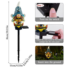 Load image into Gallery viewer, LAIAMER Solar Gnome Garden Lights, Outdoor Gnome Statue with Bees & Honey Jars, Solar Powered Fairy Garden Lights Gnome Decorations for Home Outside Yard Lawn Patio Gnomes Gifts (Bee)