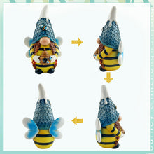 Load image into Gallery viewer, LAIAMER Solar Gnome Garden Lights, Outdoor Gnome Statue with Bees & Honey Jars, Solar Powered Fairy Garden Lights Gnome Decorations for Home Outside Yard Lawn Patio Gnomes Gifts (Bee)