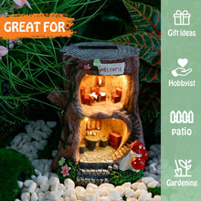 Load image into Gallery viewer, BEXLEYBAY Solar Light Gnome Fairy House Outdoor Statues, Big Size Elf Miniature Buildings Sculptures for Garden Patio Lawn Path Decorations, 8" Tall