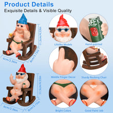 Load image into Gallery viewer, SepApr88 Garden Gnomes, Funny Naughty Naked Gnomes Figurines in Rocking Chair, Outdoor Garden Yard Lawn Statues, Middle Finger Resin Decor for Home Office(2Pcs, Sitting)