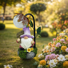 Load image into Gallery viewer, Maikall Rish Garden Gnomes Outdoor Statue with Solar Lights Welcome Gnome Home Garden Decor Mom Gifts for Yard Patio Home Garden