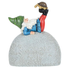 Load image into Gallery viewer, Garden Gnome Welcome Pebble Ornament Novelty Resin Decoration Outdoor - Green Hat