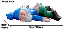 Load image into Gallery viewer, 6.3'' Funny Drunk Garden Gnomes Outdoor Decorations Naughty Yard Dwarf Statues Inappropriate Knomes Sculpture Figurines for Indoor Outside Patio Lawn Porch Landscape Gift (Drunk Gnome Blue)