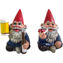 Load image into Gallery viewer, Wowser Miniature Lawn Gnomes Happy Time Group Drunk Garden Gnome Figurines, 3 1/2 Inches