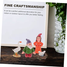 Load image into Gallery viewer, Yardwe 1set White Beard Gnome Garden Statues Resin Figurine Geese for Outdoor Decorations Ornaments Compact Durable Gnomes for Lawn Indoor Use