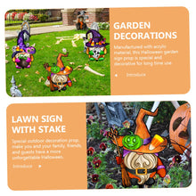 Load image into Gallery viewer, BESPORTBLE 3pcs Halloween Gnome Signs Festive Outdoor Acrylic Decorations for Lawn Garden Halloween Stake Decor for Boys and Girls Adults