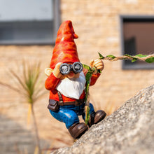 Load image into Gallery viewer, WONDHOME Hanging Gnome Garden Statue Funny Climbing Gnomes with Telescope Figurine Tree Hugger for Outdoor Lawn Home Patio Yard Art Decoration Father's Day Christmas Gardening Gifts for Mom Dad